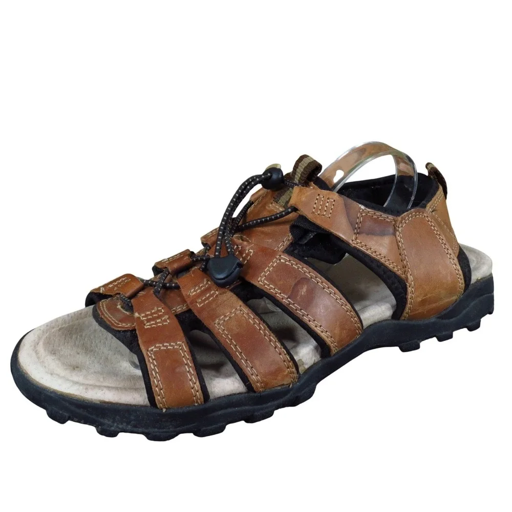 Nunn Bush‎ Newport Men Sandal Size 10 Outdoor Casual Brown Leather